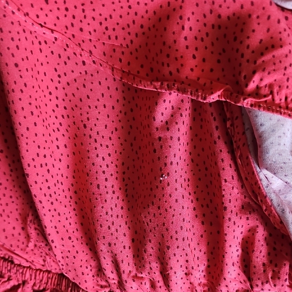 Express Flutter Sleeve Red Polka Dot High Low Ruffle Feminine Summer Dress XL - Picture 13 of 13